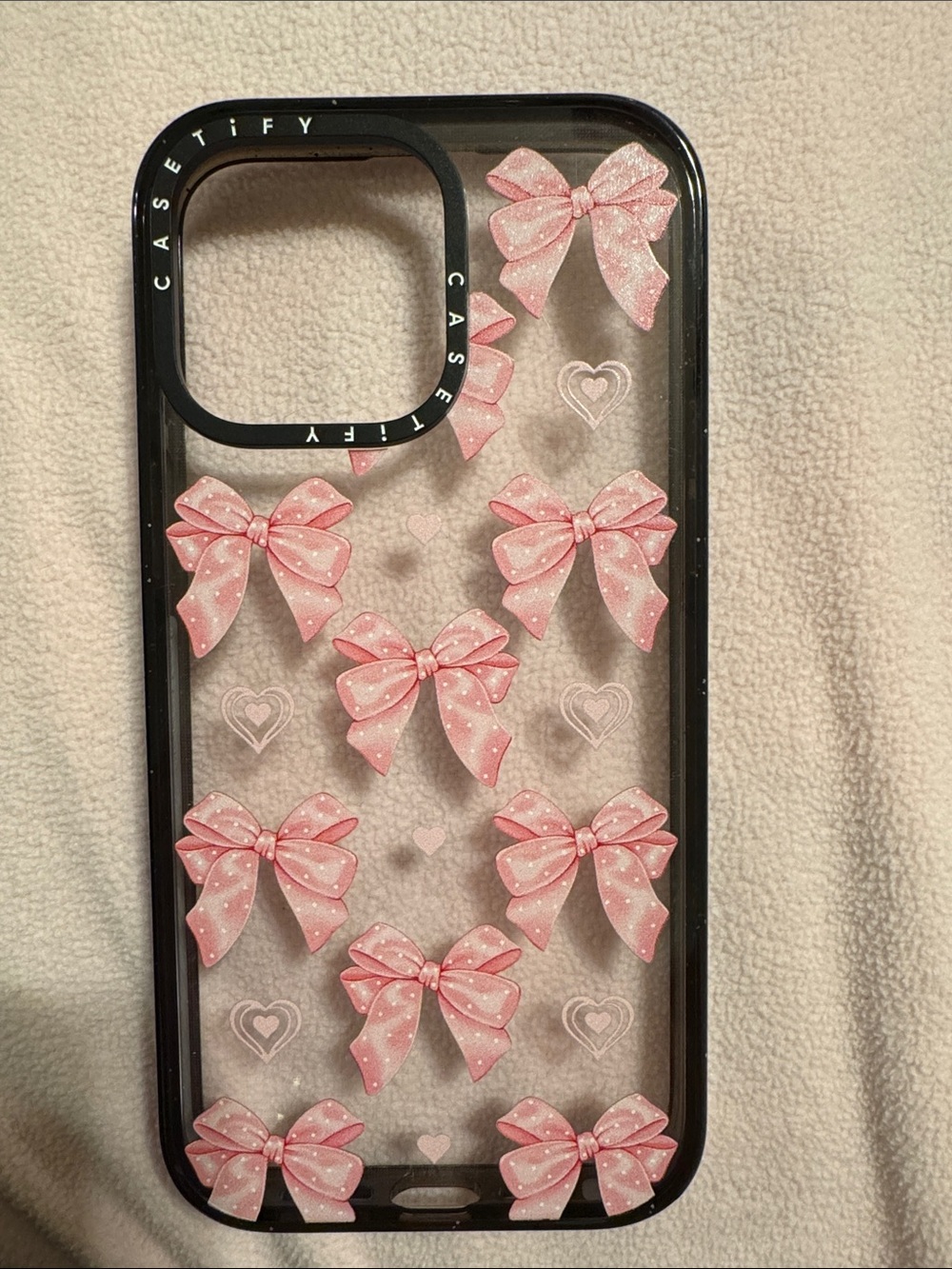 Casetify iPhone 15 PRO MAX Pink Bow Clear Case